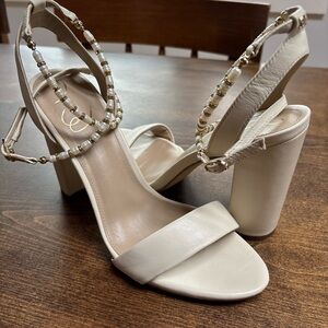 Sam Edelman Elegant Cream Beaded Women's Heels